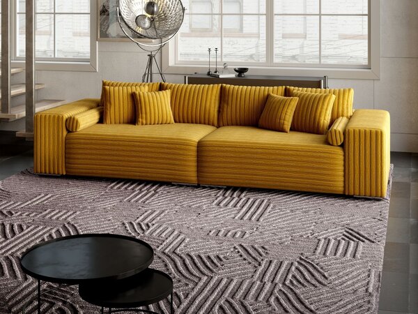 Canapea extensibilă dumonde cu ladă de depozitare Marbela Ambience Mustar XXL 295x120 cm