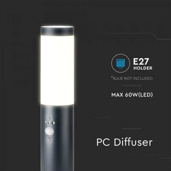 Lampă de exterior cu senzor 1xE27/60W/230V IP44 45cm antracit