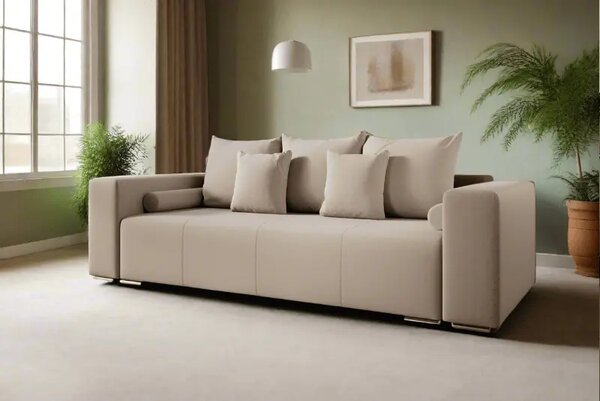 Canapea extensibilă dumonde cu ladă de depozitare Marbela Bej 245x100 cm