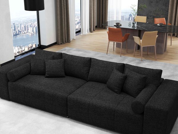 Canapea extensibilă dumonde cu ladă de depozitare Marbela Enjoy Black XXL 295x120 cm