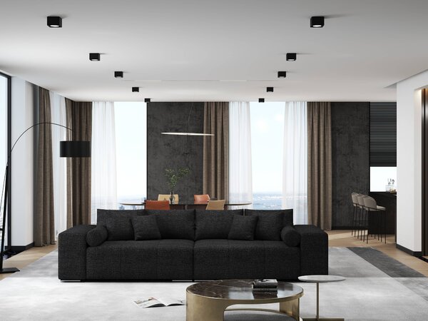 Canapea extensibilă dumonde cu ladă de depozitare Marbela Enjoy Black XXL 295x120 cm