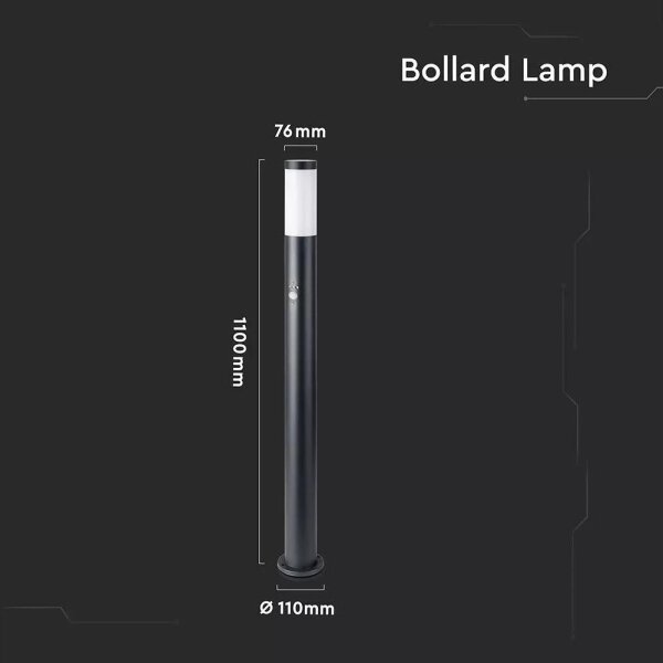 Lampă de exterior cu senzor 1xE27/60W/230V IP44 110cm neagră