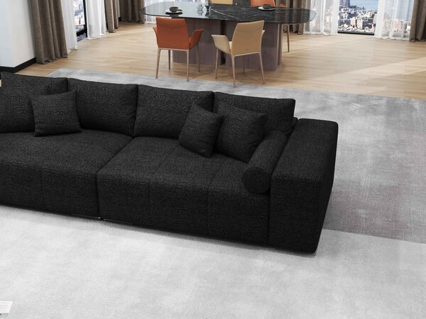 Canapea extensibilă dumonde cu ladă de depozitare Marbela Enjoy Black XXL 295x120 cm