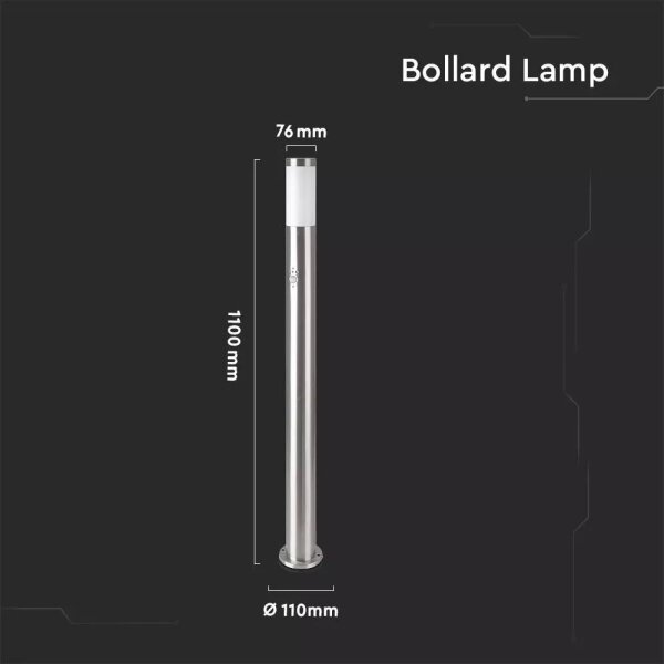 Lampă de exterior cu senzor 1xE27/60W/230V IP44 110cm crom mat