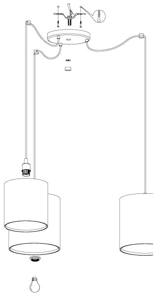 Eglo 43403 - Lustră pe cablu ARNHEM 3xE27/40W/230V