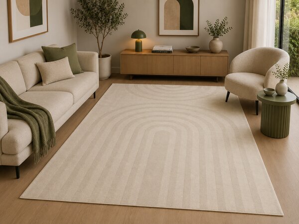Covor Sufragerie Dormitor, Model Bjorn 33641 061, Dreptunghiular, Crem 120 x 170, Dreptunghi