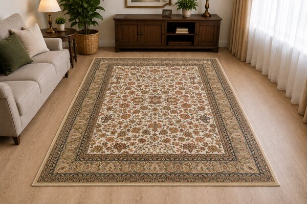 Covor Clasic Sufragerie, Model Premium Kasmar 8746 684, Bej Dreptunghi, 80 x 250