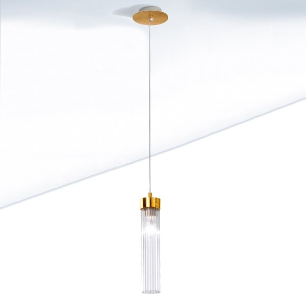 Lustră pe cablu RAGGIO 1xE14/25W/230V 24K aurie Kolarz 6009.30130