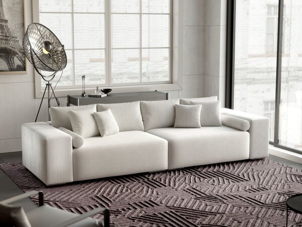 Canapea extensibilă dumonde cu ladă de depozitare Marbela Zoom Cream XXL 295x120 cm