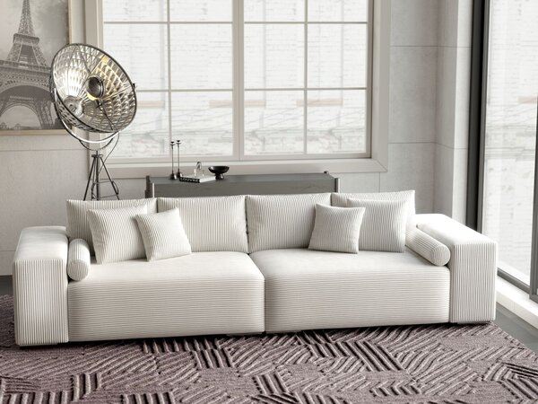 Canapea extensibilă dumonde cu ladă de depozitare Marbela Zoom Cream XXL 295x120 cm