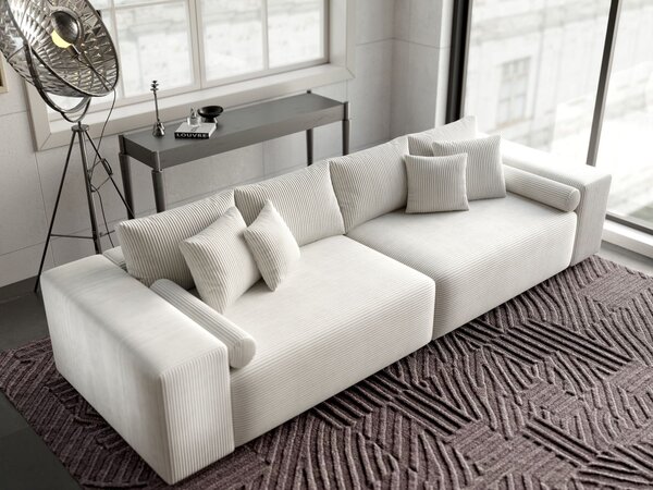 Canapea extensibilă dumonde cu ladă de depozitare Marbela Zoom Cream XXL 295x120 cm