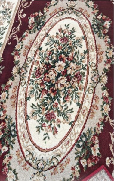 Covor Clasic Sufragerie Dormitor, Model Lotos 1557 210, Crem Rosu 80x200