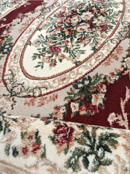 Covor Clasic Sufragerie Dormitor, Model Lotos 1557 210, Crem Rosu 60x110