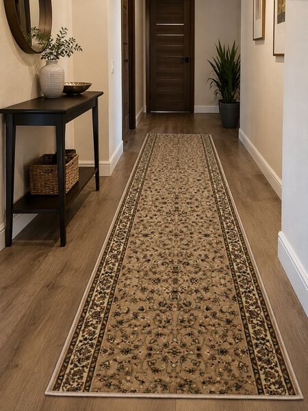 Traversa Hol, Model Clasic 1555 110, Festonata Latime 150 cm, Crem Bej 150 x 200