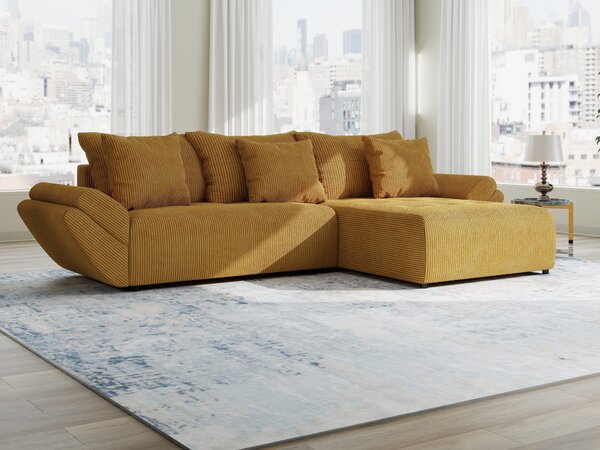 Colțar extensibil dumonde cu ladă de depozitare Berlin Zoom Mustar 280x185 cm II