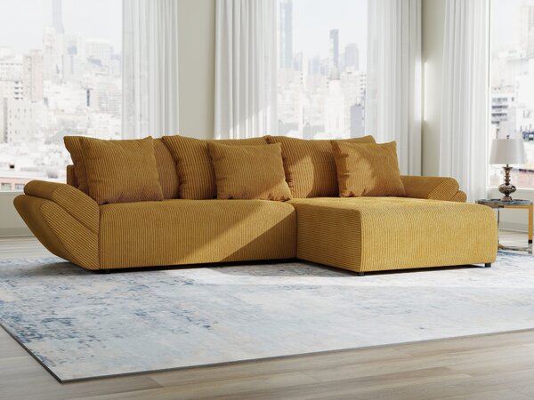 Colțar extensibil dumonde cu ladă de depozitare Berlin Zoom Mustar 280x185 cm II
