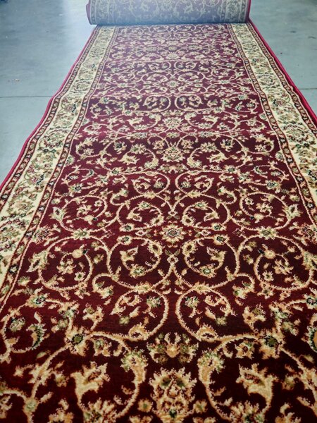 Traversa Hol, Model Clasic 1555 210, Festonata Latime 60 cm, Rosu 60 x 800