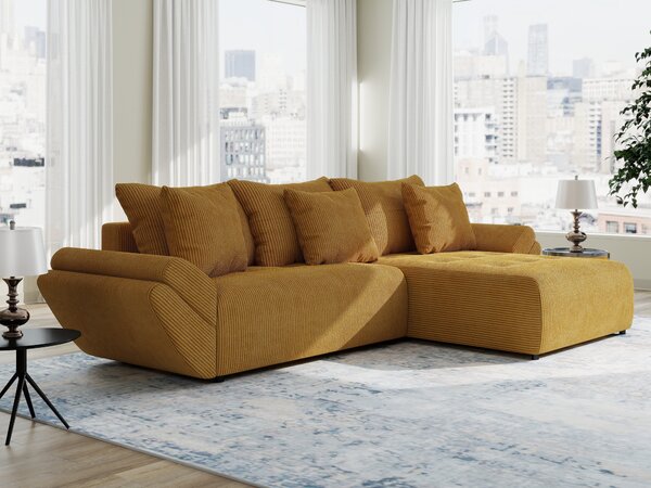 Colțar extensibil dumonde cu ladă de depozitare Berlin Zoom Mustar 280x185 cm II