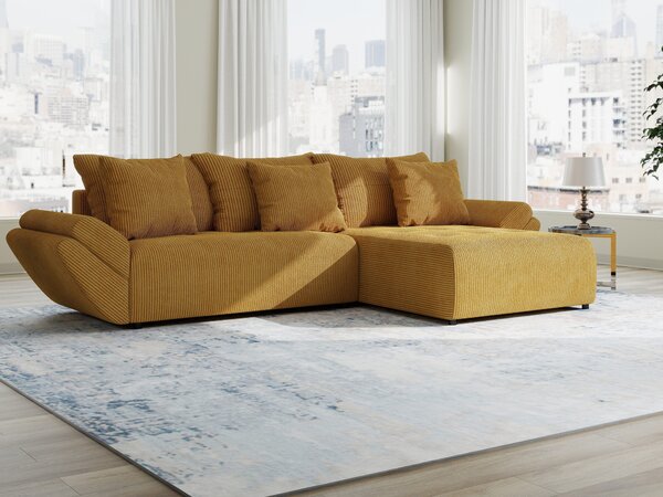 Colțar extensibil dumonde cu ladă de depozitare Berlin Zoom Mustar 280x185 cm II