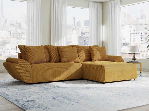 Colțar extensibil dumonde cu ladă de depozitare Berlin Zoom Mustar 280x185 cm II