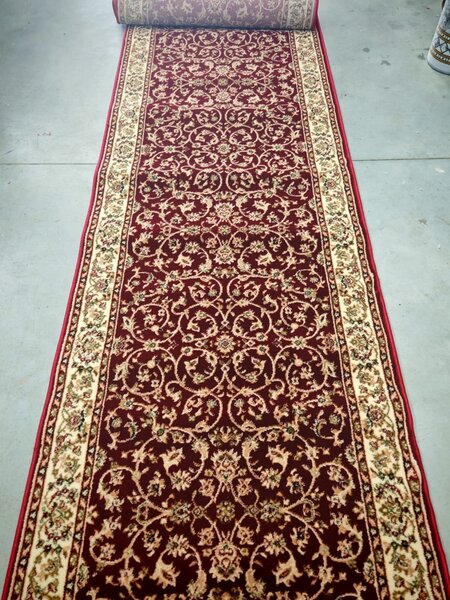 Traversa Hol, Model Clasic 1555 210, Festonata Latime 60 cm, Rosu 60 x 800