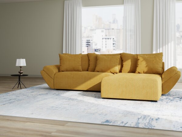 Colțar extensibil dumonde cu ladă de depozitare Berlin Zoom Mustar 280x185 cm II