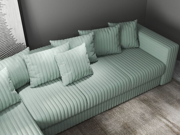 Colțar extensibil dumonde cu ladă de depozitare Gloria Ambience Mint 320x183 cm