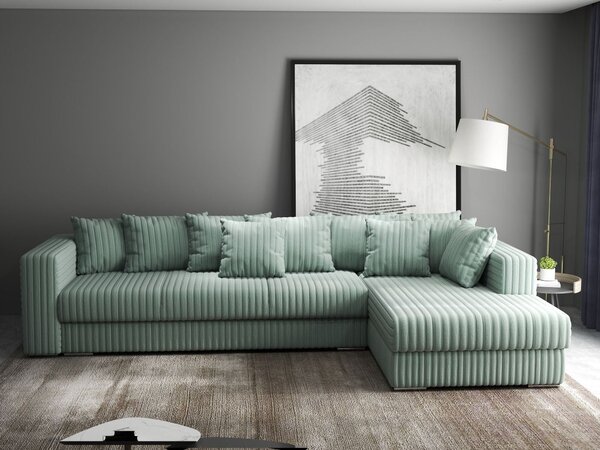 Colțar extensibil dumonde cu ladă de depozitare Gloria Ambience Mint II 320x183 cm
