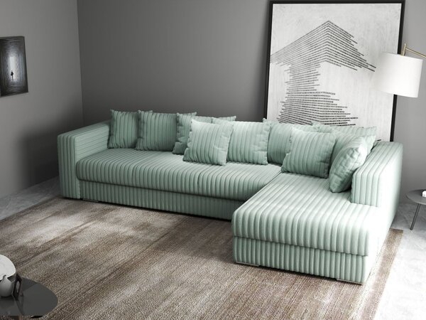 Colțar extensibil dumonde cu ladă de depozitare Gloria Ambience Mint II 320x183 cm