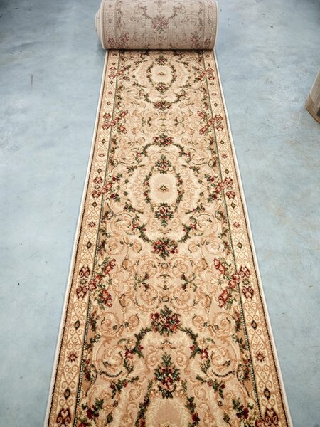 Traversa Hol, Model Clasic 15002 110, Festonata Latime 120 cm, Crem Bej 120 x 500