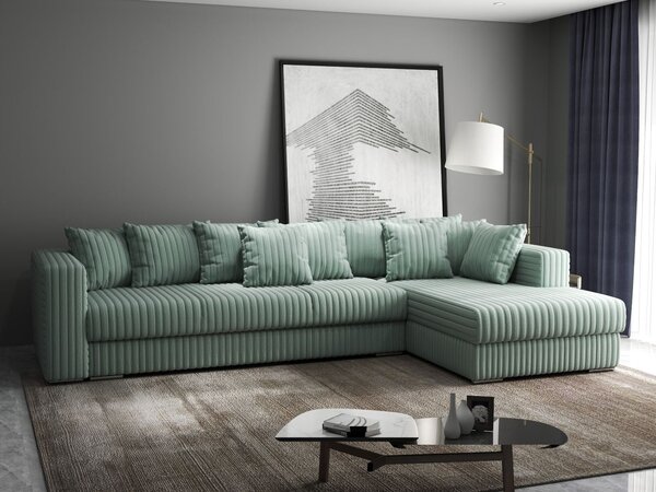 Colțar extensibil dumonde cu ladă de depozitare Gloria Ambience Mint II 320x183 cm