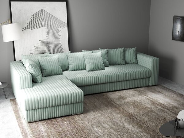 Colțar extensibil dumonde cu ladă de depozitare Gloria Ambience Mint 320x183 cm