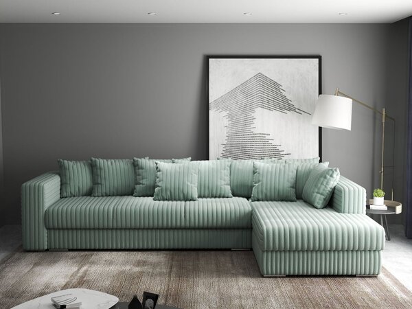 Colțar extensibil dumonde cu ladă de depozitare Gloria Ambience Mint II 320x183 cm