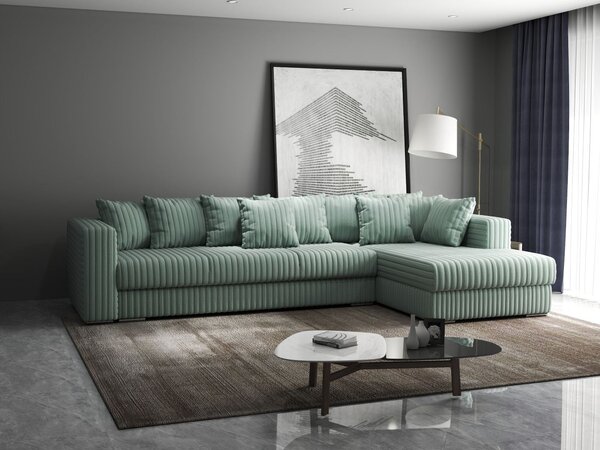 Colțar extensibil dumonde cu ladă de depozitare Gloria Ambience Mint II 320x183 cm