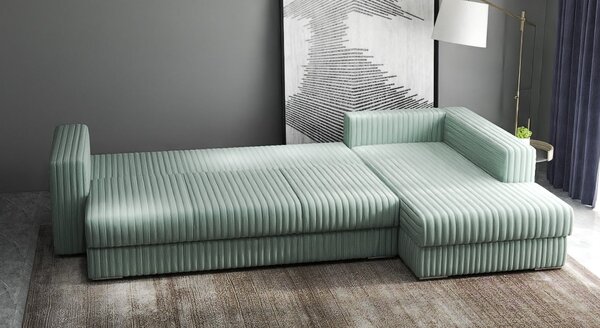 Colțar extensibil dumonde cu ladă de depozitare Gloria Ambience Mint II 320x183 cm