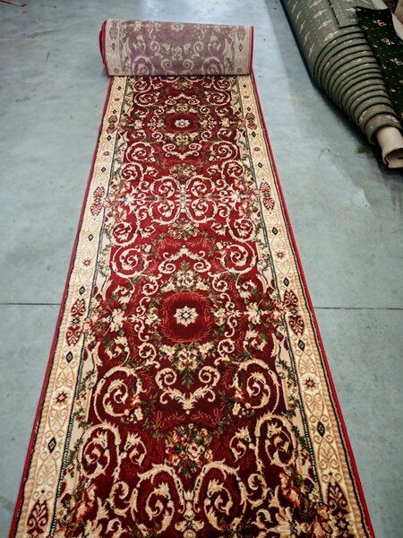 Traversa Hol, Model Clasic 15002 210, Festonata Latime 120 cm, Rosu 120 x 900
