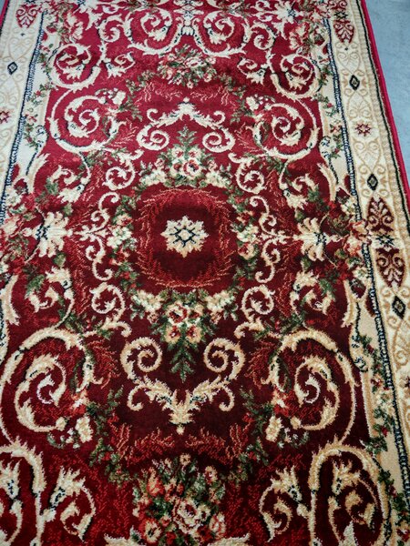 Traversa Hol, Model Clasic 15002 210, Festonata Latime 120 cm, Rosu 120 x 900
