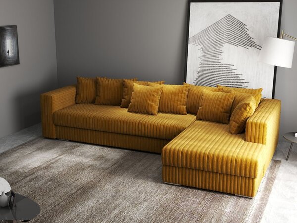 Colțar extensibil dumonde cu ladă de depozitare Gloria Ambience Mustar II 320x183 cm