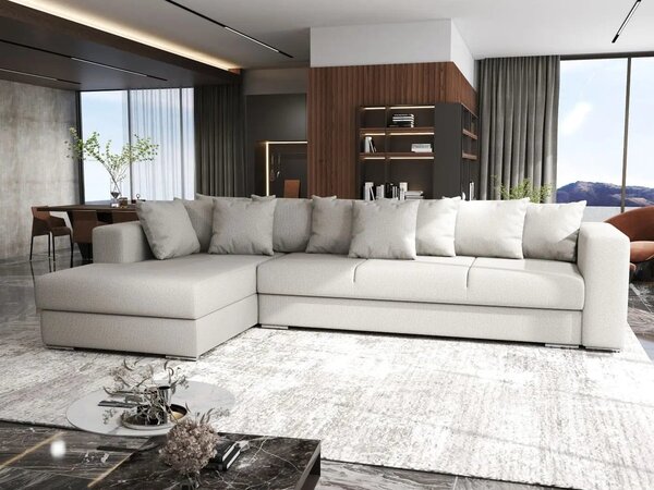 Colțar extensibil dumonde cu ladă de depozitare Gloria Enjoy Beige 320x183 cm