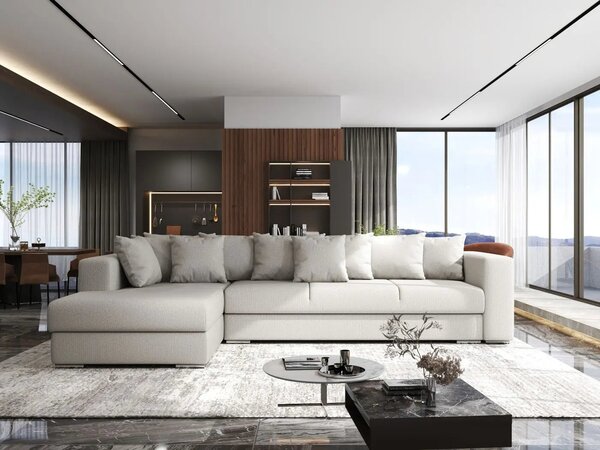 Colțar extensibil dumonde cu ladă de depozitare Gloria Enjoy Beige 320x183 cm