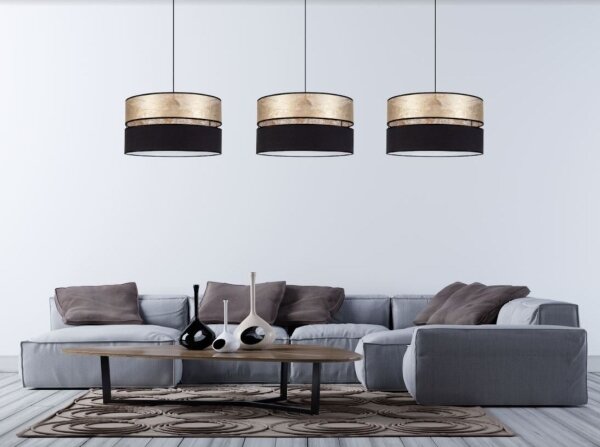 Lustră pe cablu LIMA 1xE27/60W/230V neagră/aurie