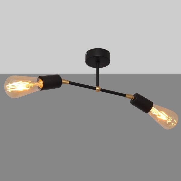 Lustră aplicată ROSETTE 2xE27/15W/230V neagră/aurie