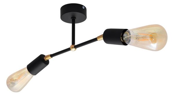 Lustră aplicată ROSETTE 2xE27/15W/230V neagră/aurie