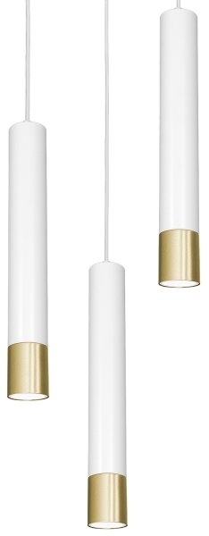 Lustră pe cablu NEST 3xGU10/8W/230V albă/aurie rotundă