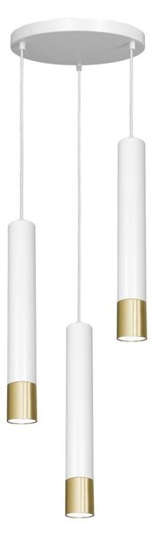 Lustră pe cablu NEST 3xGU10/8W/230V albă/aurie rotundă