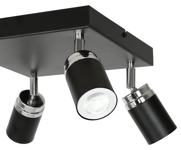 Spot RENO 4xGU10/60W/230V negru/crom