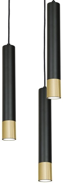 Lustră pe cablu NEST 3xGU10/8W/230V neagră/aurie rotundă