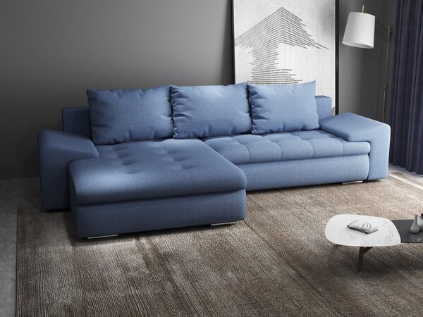 Colțar extensibil dumonde cu ladă de depozitare Leonardo Enjoy Albastru 260x185 cm