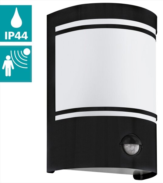 Aplică de exterior cu senzor CERNO 1xE27/40W/230V IP44 Eglo 99566