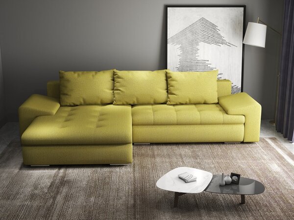 Colțar extensibil dumonde cu ladă de depozitare Leonardo Enjoy Verde 260x185 cm